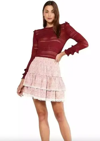 MISA Los Angeles Nilu Top & Banu Skirt Coral Womens Size XS