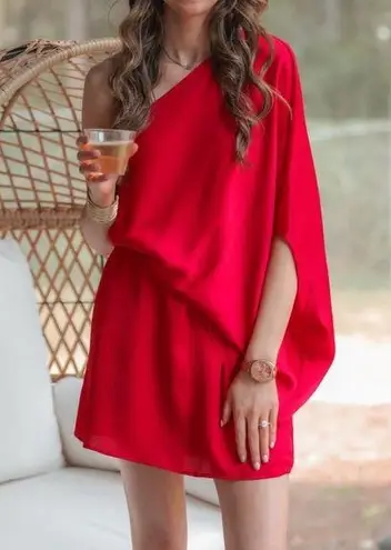 Tyche Boutique JUST MY TYPE ONE SHOULDER DRESS red size Medium