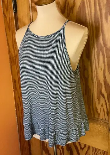 Mossimo striped ruffled tank top Size L