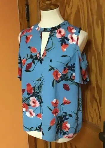 Japna Bright floral cold shoulder top