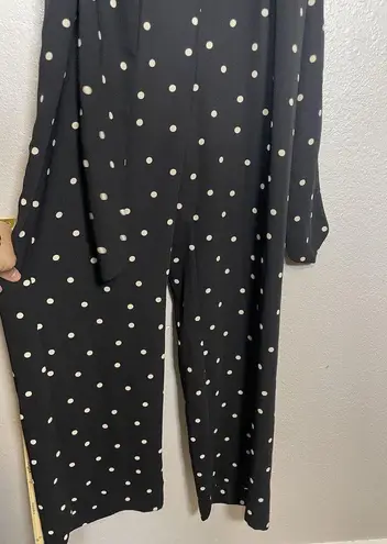 Ann Taylor  Black White Polka Dot Racerback Tie Waist Pants Jumpsuit 4