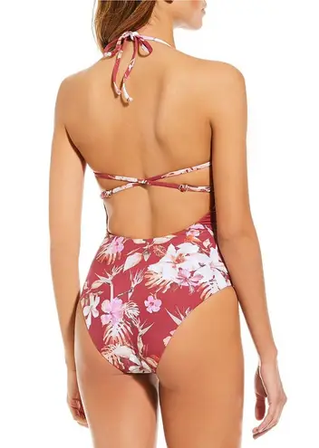 Gianni Bini One Piece Floral Kailua Swim Suit Red