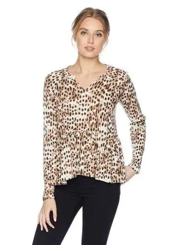 William Rast 2/$30 Gryphon Animal Print Leopard Cheetah Long Sleeve Top Blouse