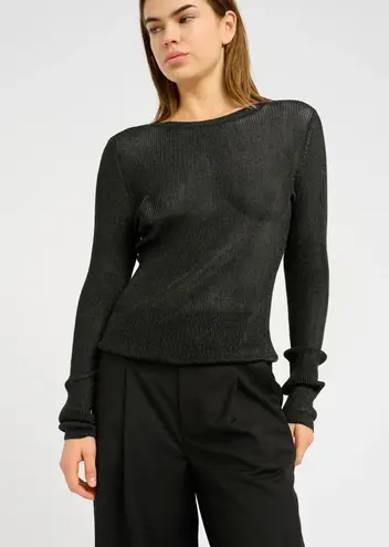 Gestuz black sheer sparkly long sleeve top