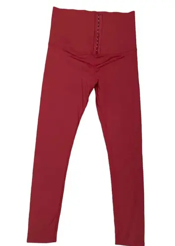 Body Shaping Waist Trainer Sports Leggings NWT Burgundy Large Red