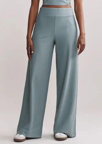 New Rhone Ripple Sweatpants Leggings Women Large Ribbed Sage Green Wide Leg Soft