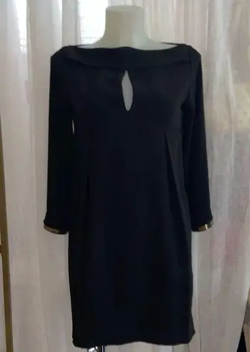 Atos Lombardini Made in Italy Golden Metallic Cuffs Black Dress size 40
