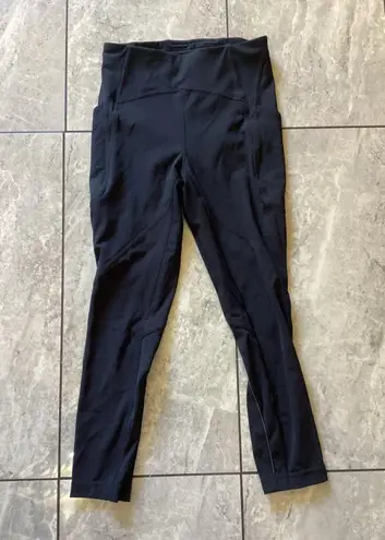 Lululemon Pants Womens 4 Black High Rise Side Pocket Reflective Running Leggings