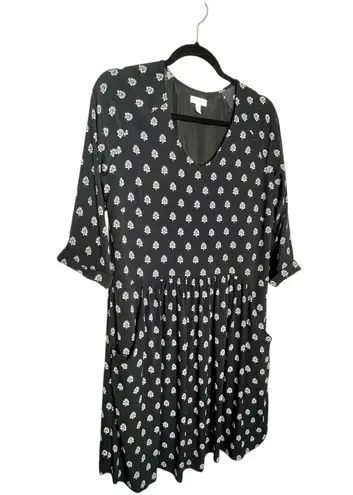 Garnet Hill Bohemian Pocket Dress Black Size 10