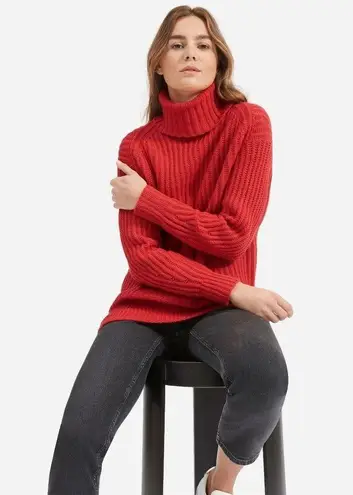 Everlane  The Italian Soft Wool Rib Turtleneck Sweater in Red Large New Womens