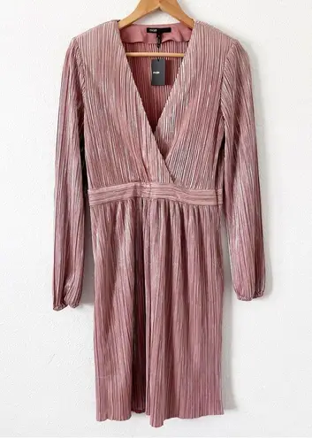 Maje Rixo Plissé Dress in Pale Pink