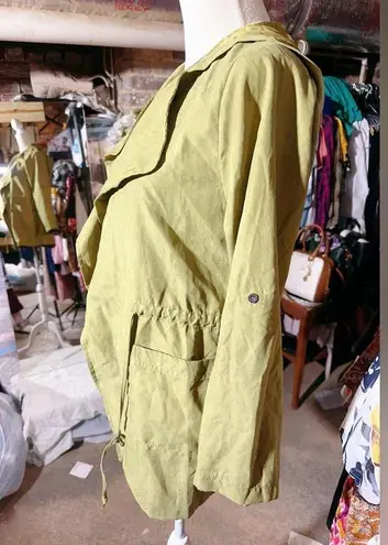 Milk & honey army green velvet jacket lightweight adjustable waist & sleeves NWT