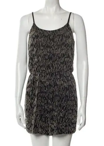 Alice + Olivia  Mika Beaded Silk Romper Women’s Size XS Black Embellished - Image 1