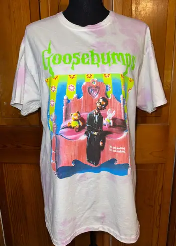 Goosebumps Night of the Living Dummy Pink Tye Dye Oversized Tee Size Medium