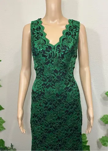 Candalite Emerald Green Lace Formal Maxi Gown New