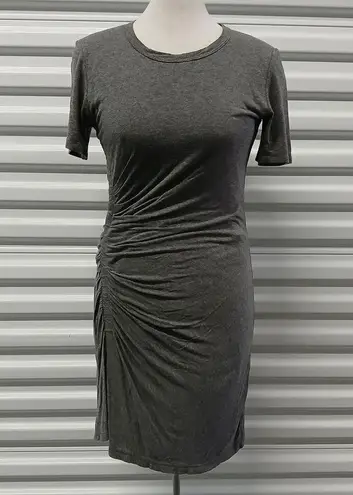 ALC Frank A.L.C. Women's Dress Size Small Gray Short Sleeve Scoop Neck Stretch Ruched