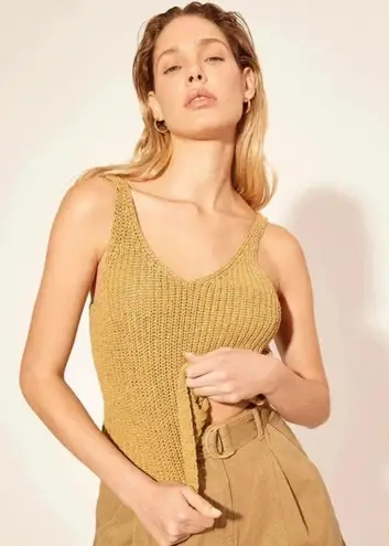 & Other Stories Minimalist Knit  relaxed Tan Gold Tank Top Médium 