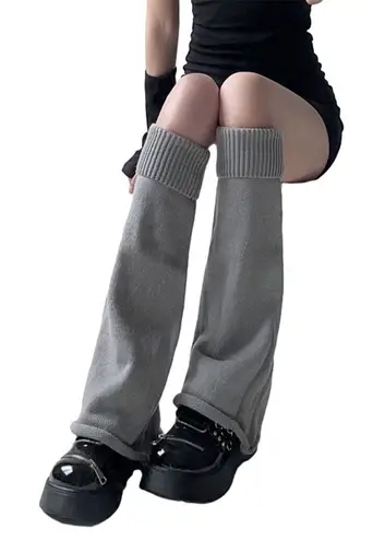 Source Unknown Women’s Leg Warmers Knit Gray Y2K One Size
