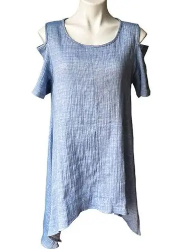 The Comfy NWOT, USA Cold Shoulder High-Low Hem Cotton Dress, Sz M