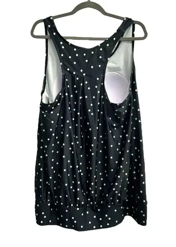 Bloomchic Black With White Polka Dots Swim Top Size 18/20