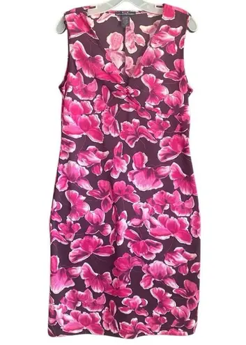 FLP Faith Love Passion Burgundy/Pink Floral Sleeveless Dress. Size Medium Purple