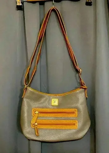 STONE & CO TAUPE BROWN LEATHER BLEND PURSE ADJUSTABLE STRAP MULTI POCKETS CLEAN Tan