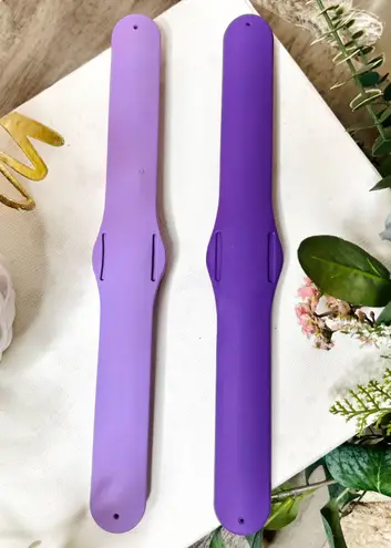 Slap Wrist Watch With 2 Bands Purple