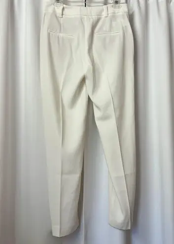 Mango NWOT  Solid White High Rise Trousers Cropped Dress Pants Size Small