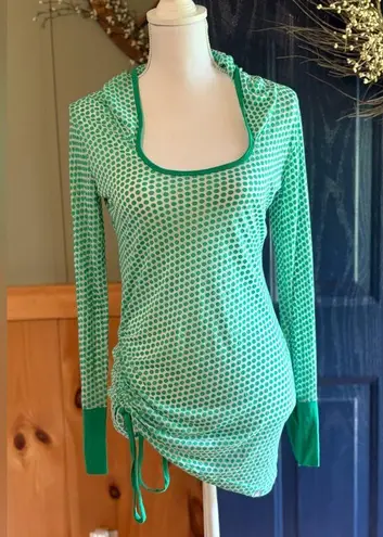 prAna Polka Dot Swim Coverup with light hood size M