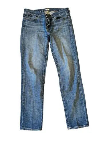 JCREW BLUE DENIM STRETCH SKINNY LEG MID RISE ACID WASH JEANS 30