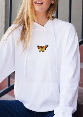 PacSun Butterfly Hoodie White 30 50 Off Retail From Faith