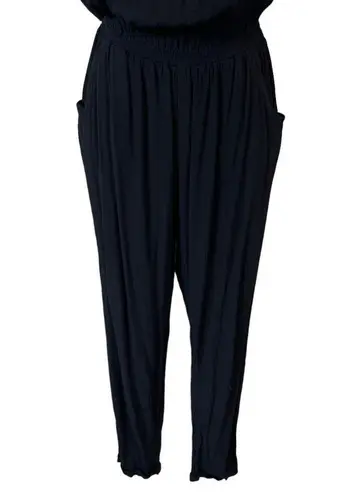 Anthropologie BeachGold Black Off the Shoulder Jumpsuit Black