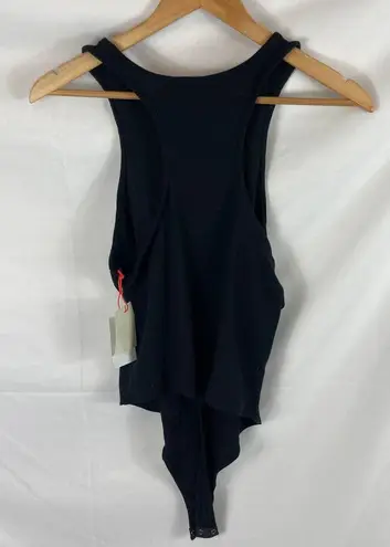 Open Edit NWT  Crewneck Rib Bodysuit In Black size large