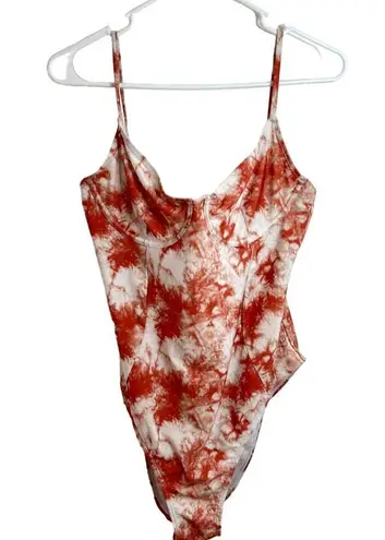 ONIA Swim Isabella Underwire Tie Dye One Piece XL Brick Red White