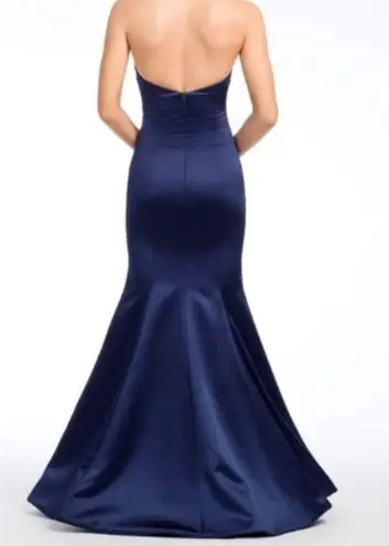 Hayley Paige Occasions Navy Blue Satin Dress