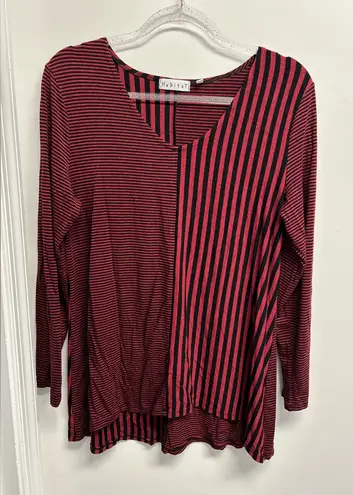 Habitat Women's Top with Red and Black Stripes
