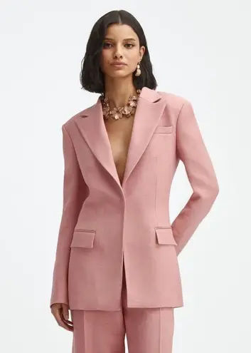 Oscar de la Renta pink bow peak label jacket blazer