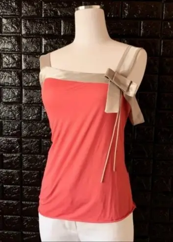 Stella McCartney Knit Sleeveless blouse with Coral gold bow S