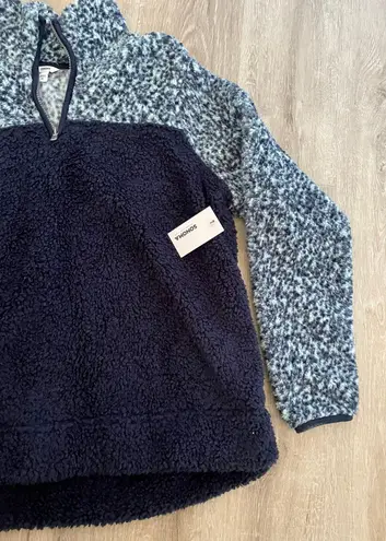 NWT two Toned Fleece Pullover Jacket XL Blue