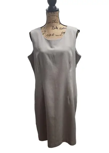 Norton Mcnaughton Women's Gray Sleeveless Sheath Dress - Career Cocktail Party
