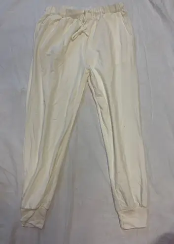 White Joggers Size L