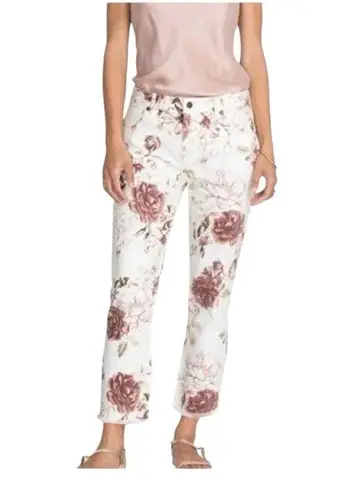 Johnny Was The Cropped Boyfriend Jeans in Rose Nwt
