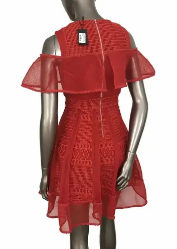 Maje Rosalie Sleeveless Puffball Mesh Dress RED SIZE 1/Small NEW