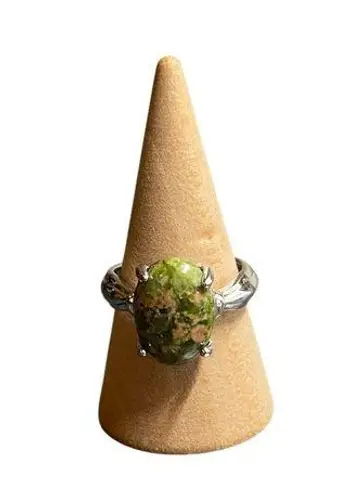 Handmade Unakite Crystal Ring