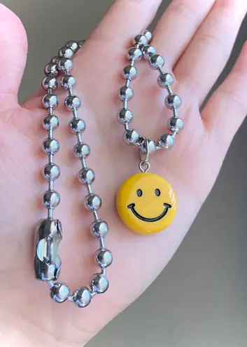 Handmade smiley funky kawaii y2k grunge style big ball chain necklace💛