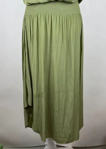 Ramy Brook Audrey Smocked Sleeveless Midi Dress in Spruce Green Size Small