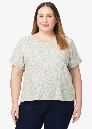 Jane and Delancey Animal Print Short Sleeve Boxy Tee - Women’s Size Large (NWT)