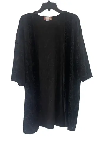 Cest La Vie Women's Size Large Whimsical Goth Witchy Velvet Open Front Cardigan Black - Image 1
