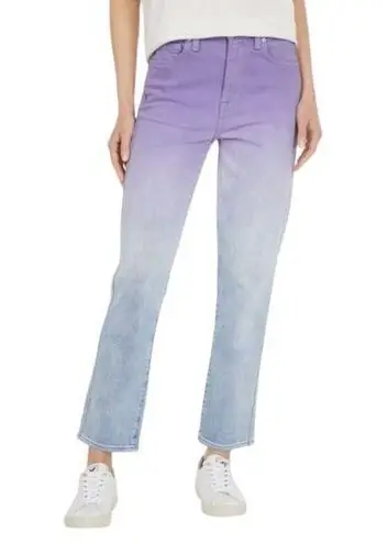 7 For All Mankind High Waist Ombré Cropped Straight Jeans