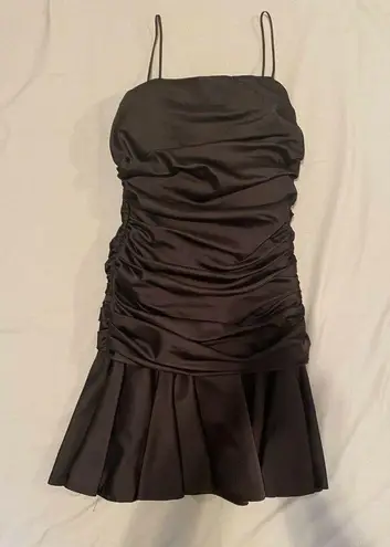 VTG 80’s Lillie Rubin 8 10 Formal Dress Gown Detachable Skirt Black Satin Party